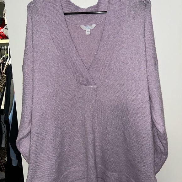 Women's Lavender V-Neck Sweater - Picture 2 of 4